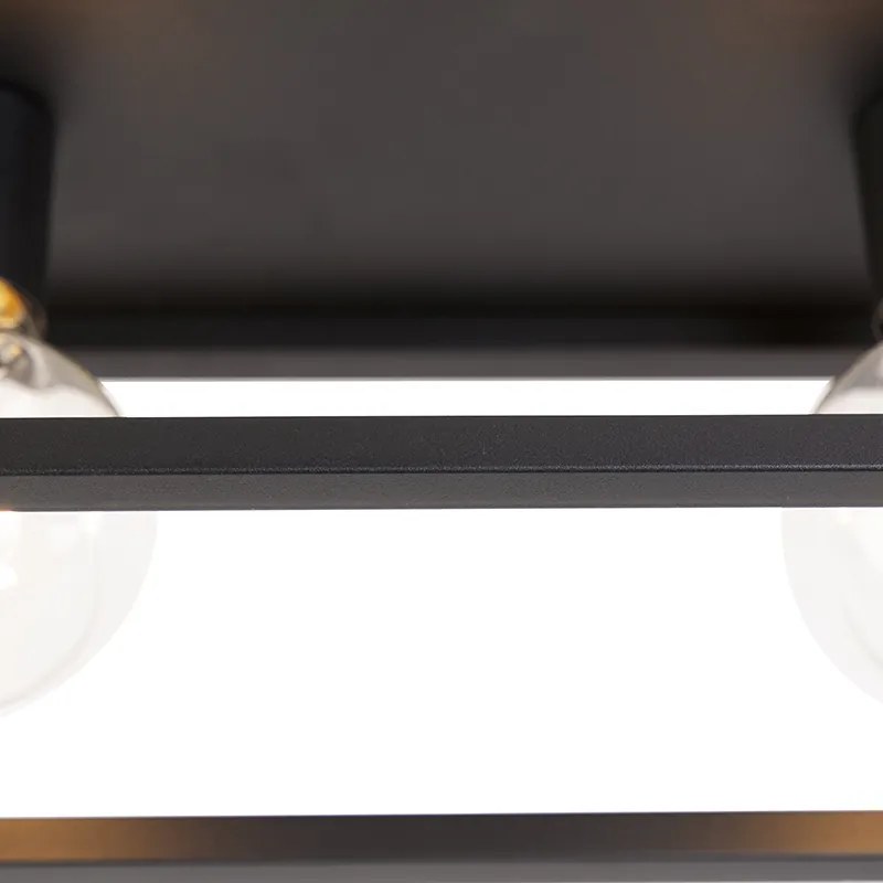 Plafoniera industriala neagra 99.5 cm 4 lumini - Cage