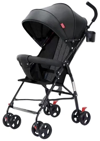 Carucior sport, Clasic, Negru, Copii 6 - 36 luni, Pliabil, Copertina, Protectie UV, 8 roti, Blocare roti în spate