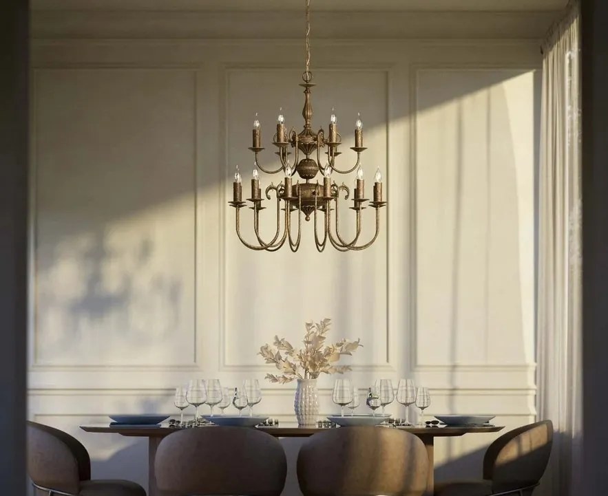 Candelabru 18 brate din alama stil clasic Petalo