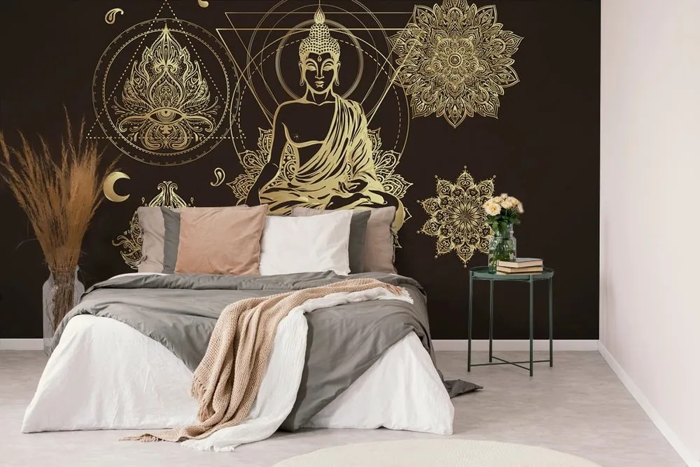 Tapet autoadeziv Buddha auriu