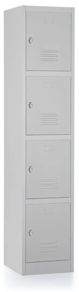 Dulap metalic - 4 cutii, 38 x 45 x 185 cm, blocare, gri - ral 7035