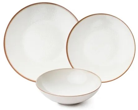 Set de masă din porțelan, 24 piese, bej