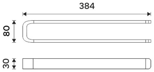 Suport de perete pentru prosoape NIMCO NK 30098-26 NIKAU 39 cm crom lucios