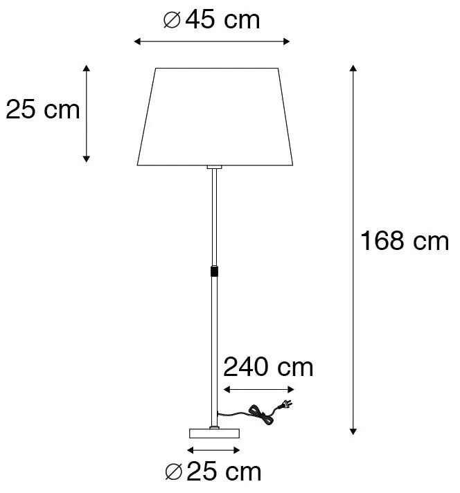 Lampă de podea bronz cu abajur maro 45 cm reglabilă - Parte