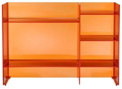 Comoda Kartell Sound-Rack design Ludovica &amp; Roberto Palomba, 75x26x53cm, portocaliu transparent