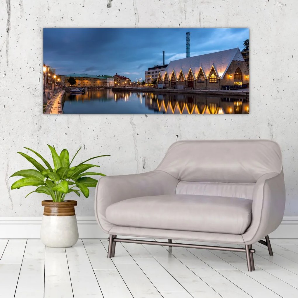 Tablou cu canalul - Göteborg (120x50 cm), în 40 de alte dimensiuni noi