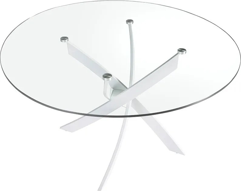 Masa rotunda design modern Veola alb, 110cm