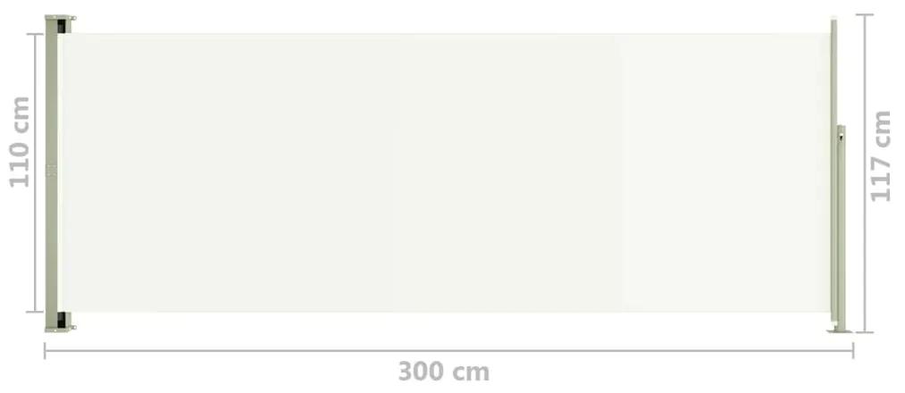 Copertina laterala retractabila de terasa, crem, 117x300 cm Crem, 117 x 300 cm