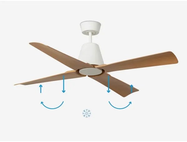 Ventilator de tavan FARO 34105 TYPHOON M maro/alb d. 130 cm IP44 + telecomandă