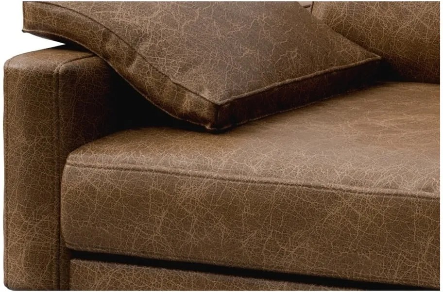 Canapea din piele MESONICA Musso, maro coniac, 173 cm