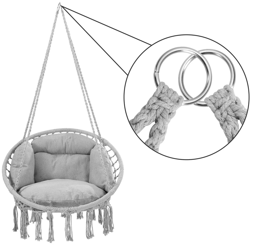 Deuba Scaun suspendat 80x60x140cm - gri