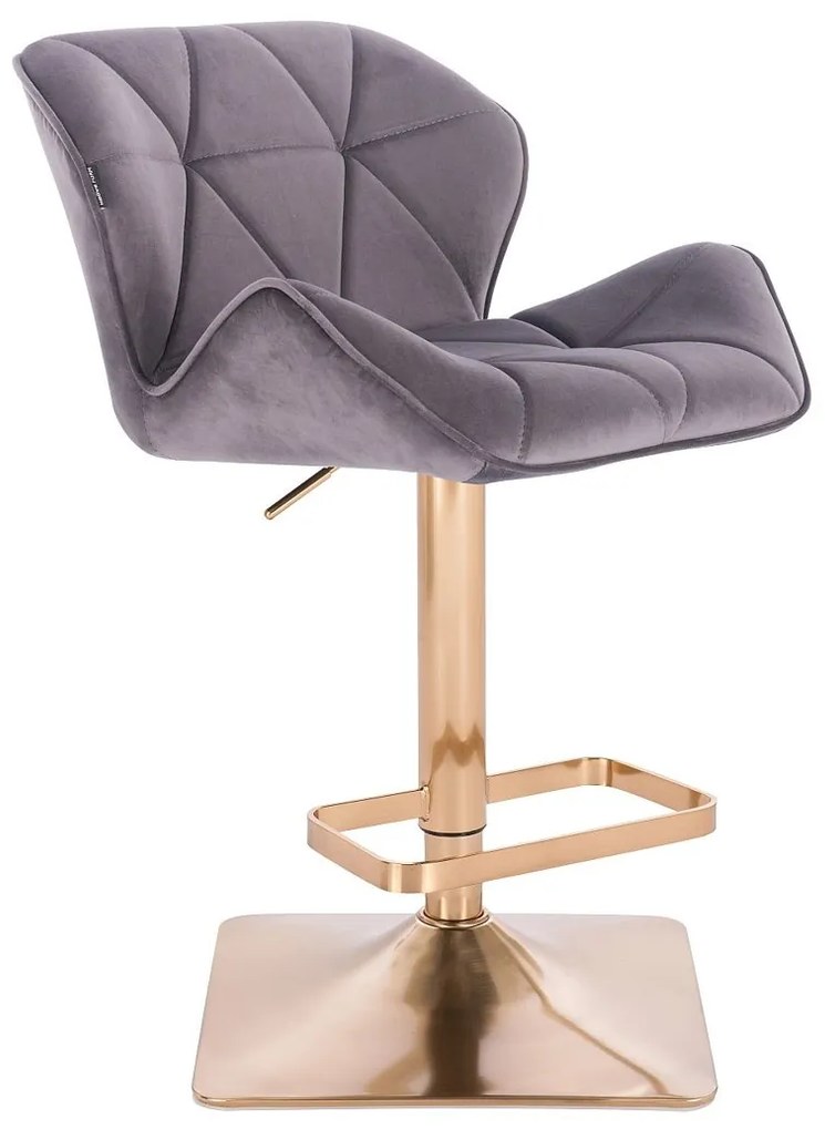 HR111KW Scaun Grafit Velur cu Bază Aurie