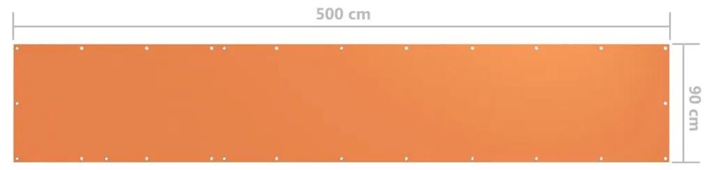 Paravan de balcon, portocaliu, 90 x 500 cm, tesatura oxford Portocaliu, 90 x 500 cm