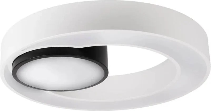 Plafonieră LED modernă Erste Donut 500mm 45W 2250lm, CCT 3000K-6000K reglabilă prin telecomandă, design circular alb-auriu pentru interior