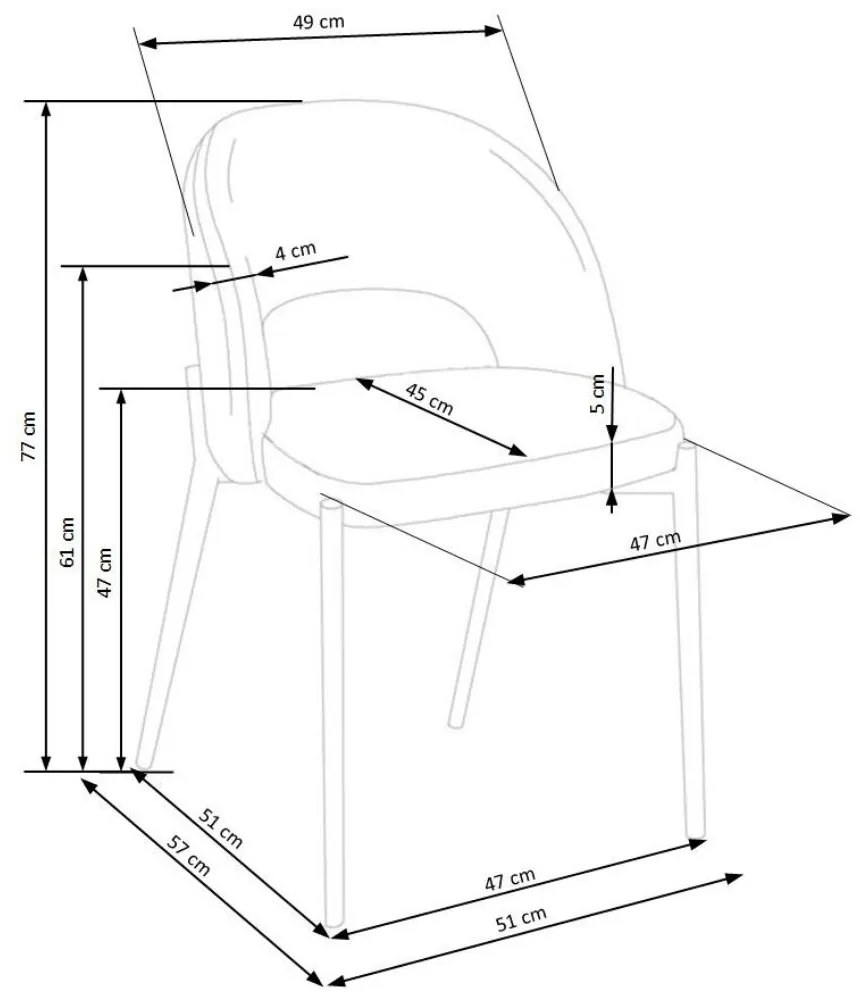 Scaun de bucaterie Alanna, gri/negru