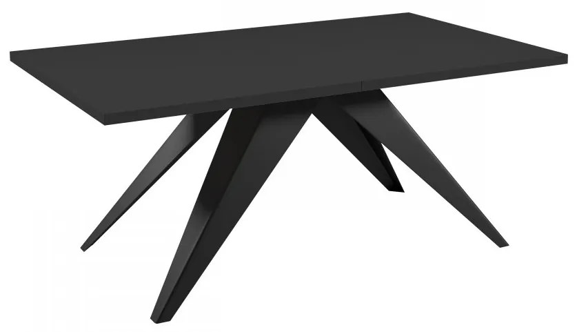 Masă sufragerie extensibilă Awalean 140 (Negru + Negru molet) (pentru 6-10 persoane). 1105359
