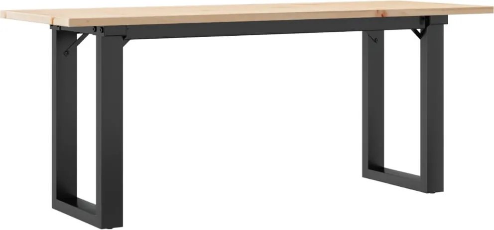 vidaXL Masă de cafea, cadru O, 110x40x45 cm, lemn masiv pin și Oţel