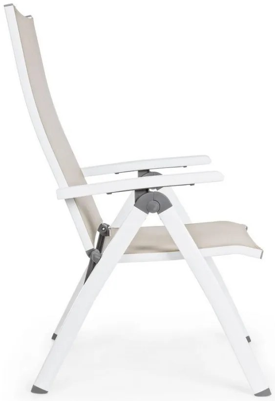 Scaun cu spatar reglabil, alb, 59x71x113 cm, Cruise Bizzotto