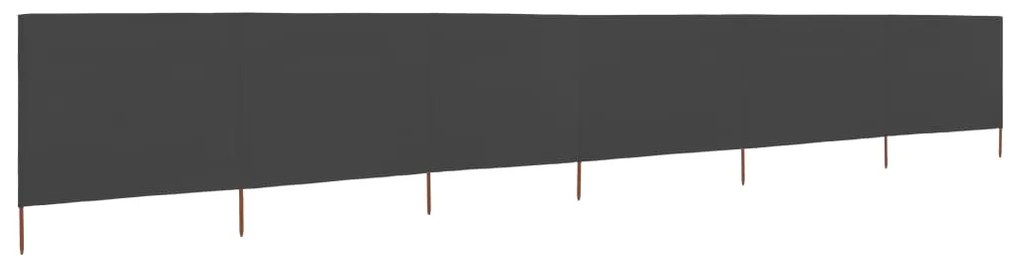 vidaXL Paravan anti-vânt cu 6 panouri, gri, 800 x 80 cm, textil