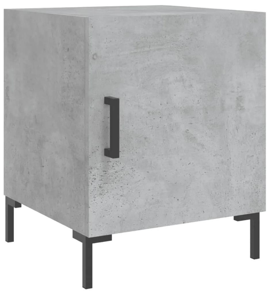 827572 vidaXL Noptieră, gri beton, 40x40x50 cm, lemn compozit