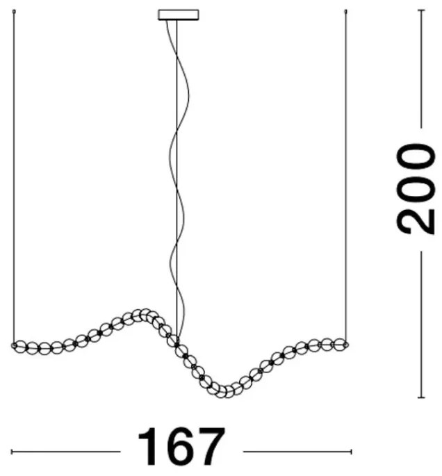 Lustra LED suspendata, dimabila, deosebita design lux PERLA opal, auriu