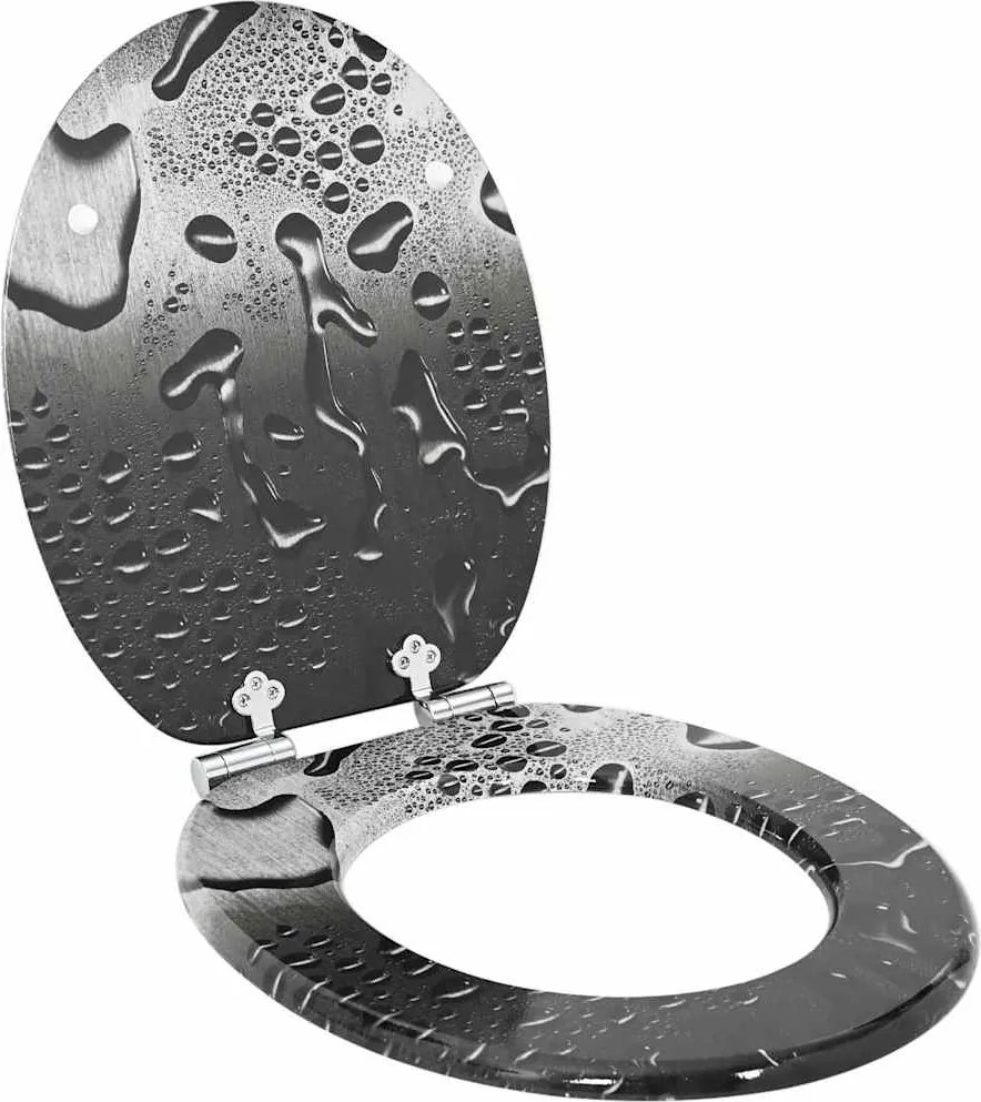 vidaXL Capac de toaletă cu închidere lentă Gri 44 x 38 cm Placă MDF