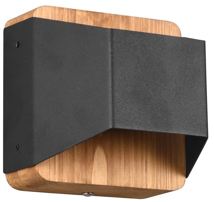 Aplică de perete negru-mat LED cu intensitate reglabilă Arino – Trio