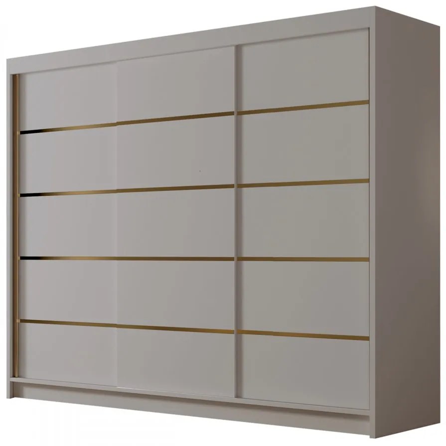 Dulap de haine cu uși culisante Fozzurt VII 250 (Alb + Negru + auriu) . Promo -17%. 1105715