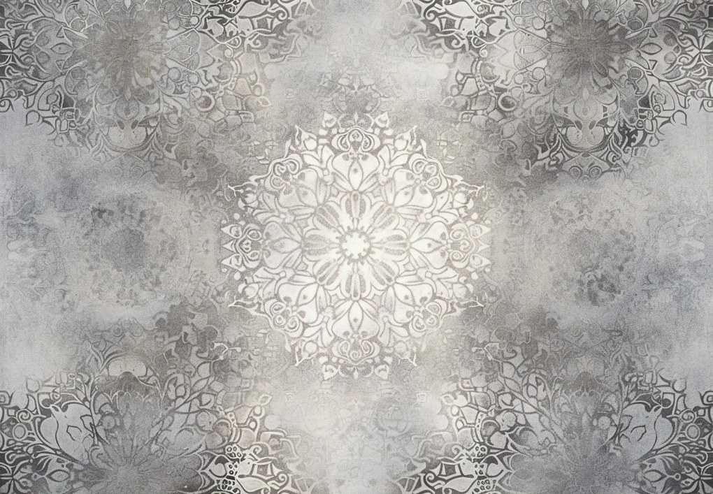 Fototapet - Model Gri cu Mandala (147x102 cm)