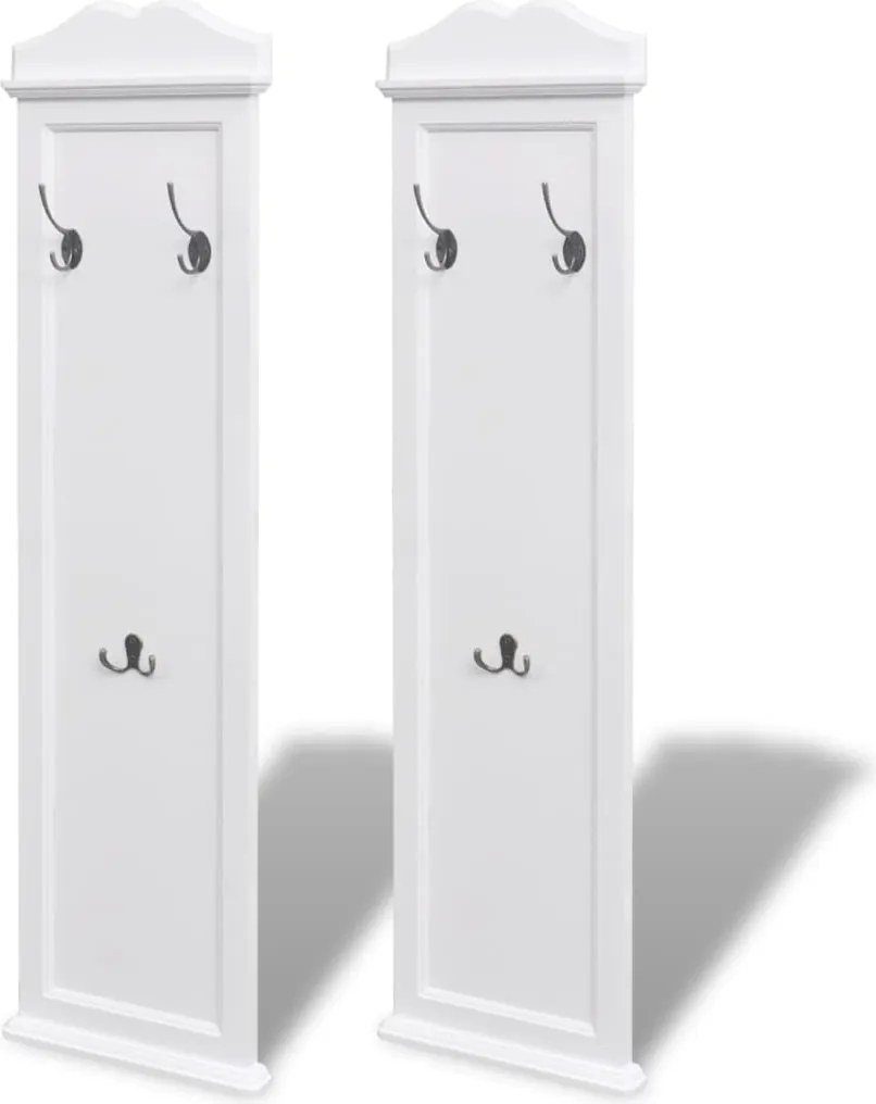 vidaXL Cuiere de haine, 2 buc., alb