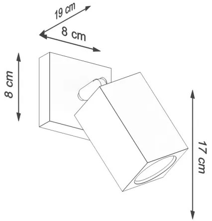 Spot de perete KEKE 1xGU10/40W/230V stejar Sollux SL.1035