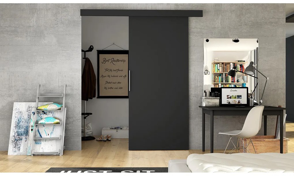 Uși culisante Larouche 1 (Negru mat). 1083343