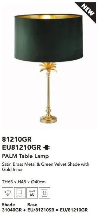 Veioza, Lampa de masa eleganta Palm verde
