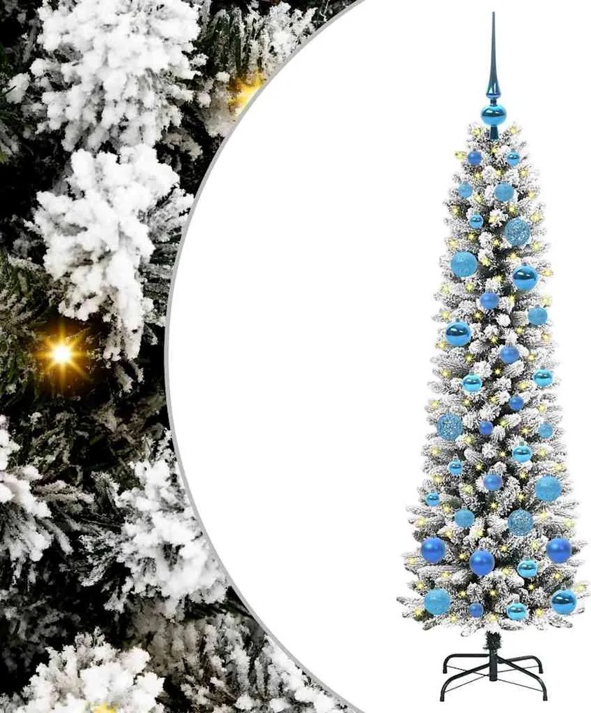 vidaXL Brad de Crăciun artificial Alb 150 cm PVC și metal și plastic