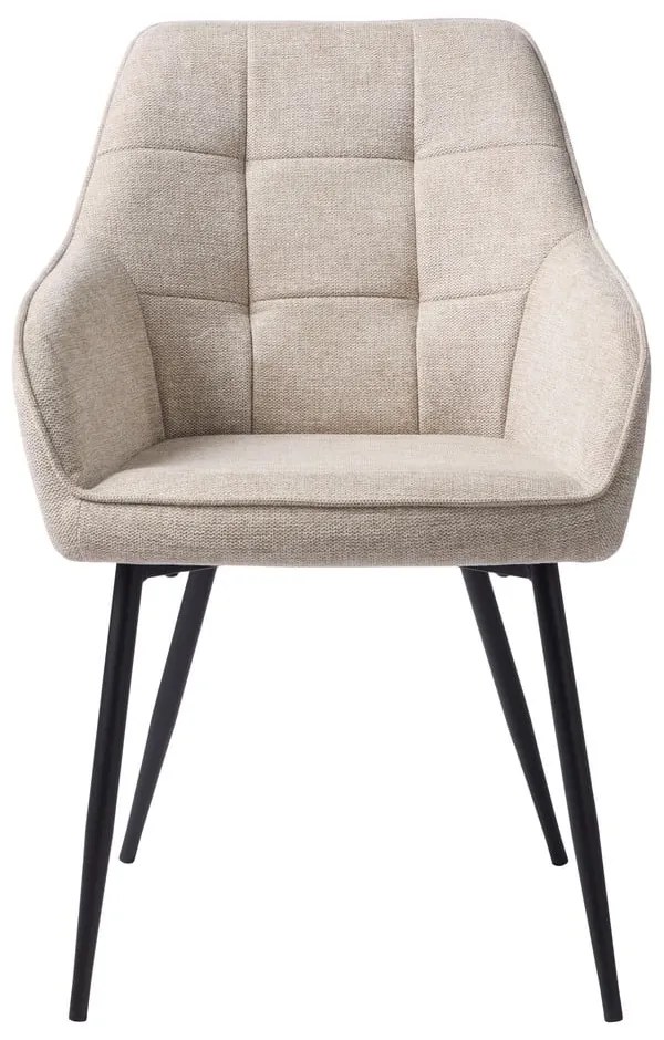 Scaun de sufragerie bej cu cotiere tapițat Nolan – Unique Furniture