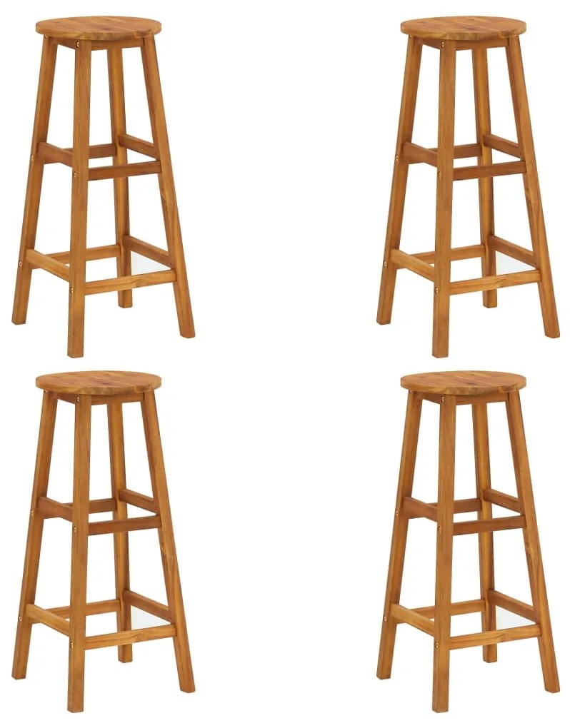 Taburete de bar, 4 buc., lemn masiv de acacia