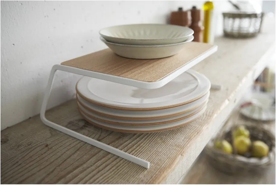 Raft suplimentar alb/în culoare naturală din lemn 19,5x19,5 cm Tosca – YAMAZAKI