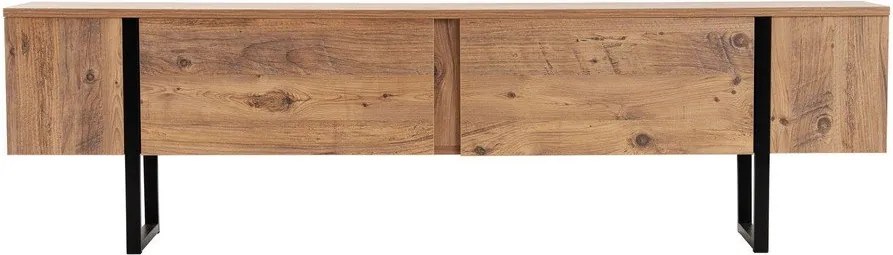 Comodă TV în culoare naturală cu aspect de lemn de pin 180x50x29,5 cm Serenity – Kalune Design