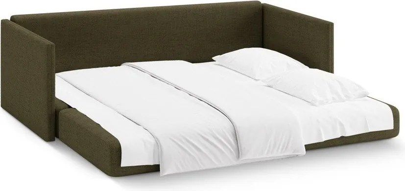 Canapea verde extensibilă cu tapițerie din chenille 209 cm Shannon – Cosmopolitan Design