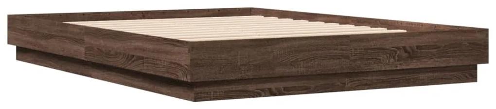 3209869 vidaXL Cadru de pat, stejar maro, 120x200 cm, lemn prelucrat