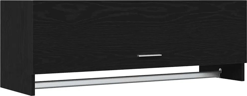 vidaXL Dulap cu sertar Stejar Negru 100 x 32,5 x 35 cm Lemn compozit