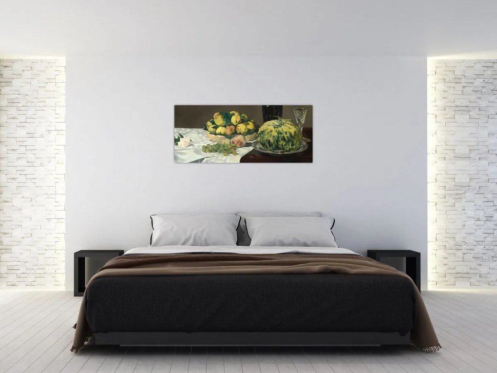 Tablou - Edouard Manet, Still Life with Melon and Peaches, reproducere (120x50 cm)