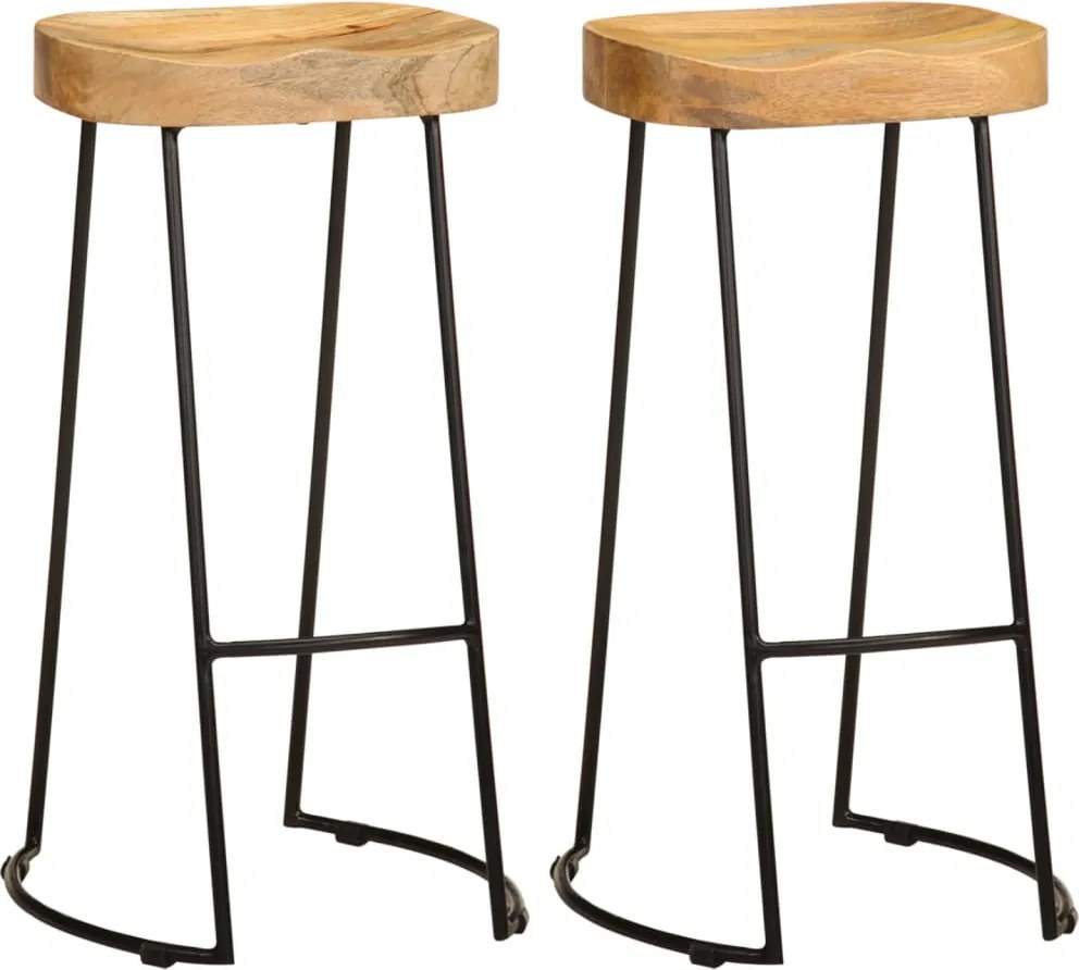 vidaXL Scaune de bar, 2 buc., lemn masiv de mango