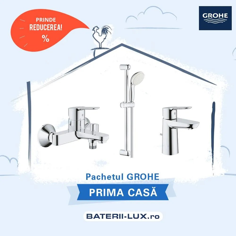 Pachet complet baterii baie 3 in 1 Grohe &quot;Prima Casa&quot; marimea S-(23328000,23334000,27853001)