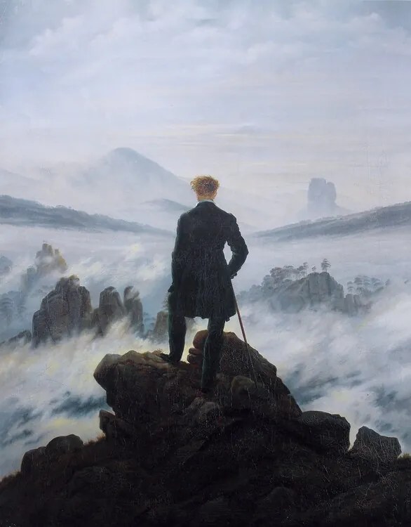 Reproducere Rătăcitor deasupra ceții marine, Caspar David Friedrich