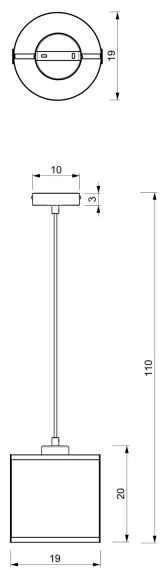 Lustră pe cablu KAGA 1xE27/60W/230V neagră/aurie