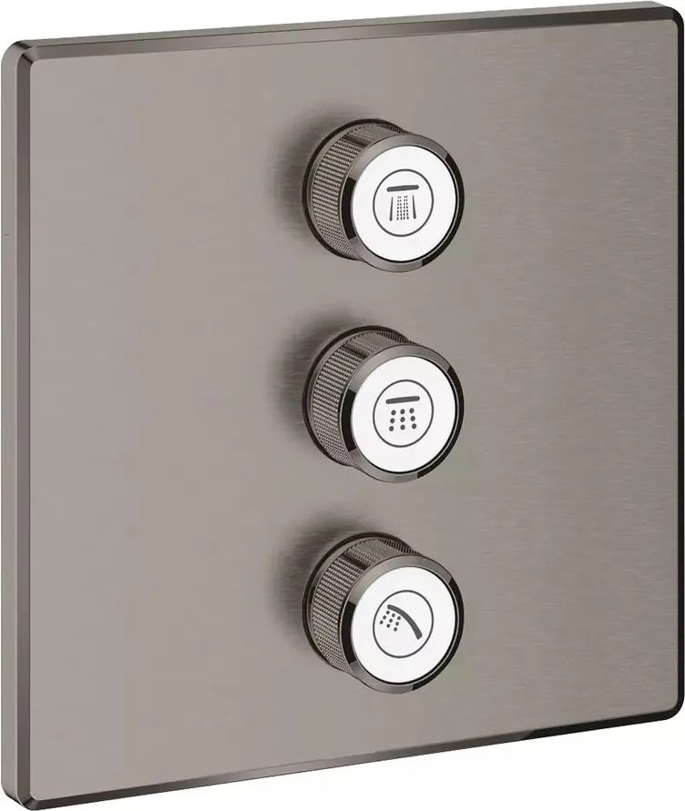 Baterie dus incastrata Grohe Grohtherm SmartControl pentru 3 iesiri antracit periat Hard Graphite