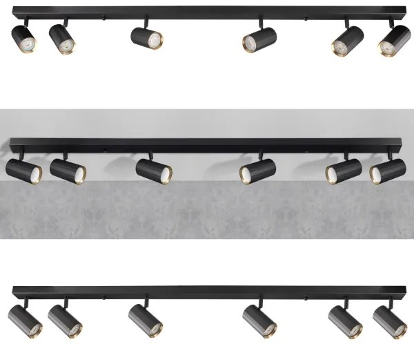 Spot NICEA 6xGU10/10W/230V negru