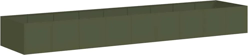 vidaXL Jardinieră verde măsline 360x80x40 cm oțel