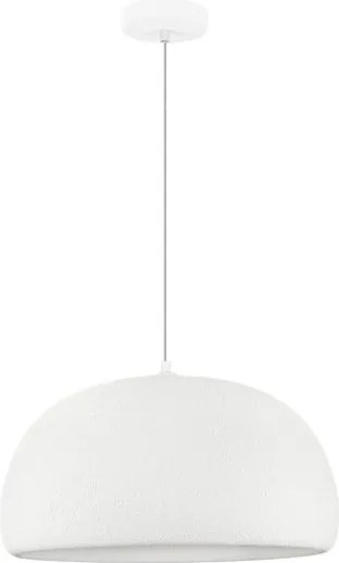 Lustra suspendata cu textura granulata Davo 50cm, alb piatra